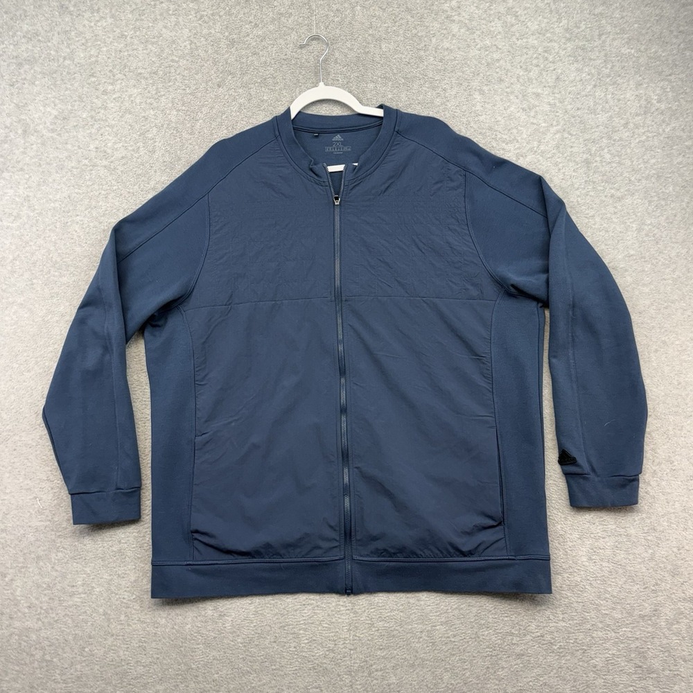Adidas Essentials Insulated Jacket Gray Golf Preppy Blue Men's XXL Primegreen